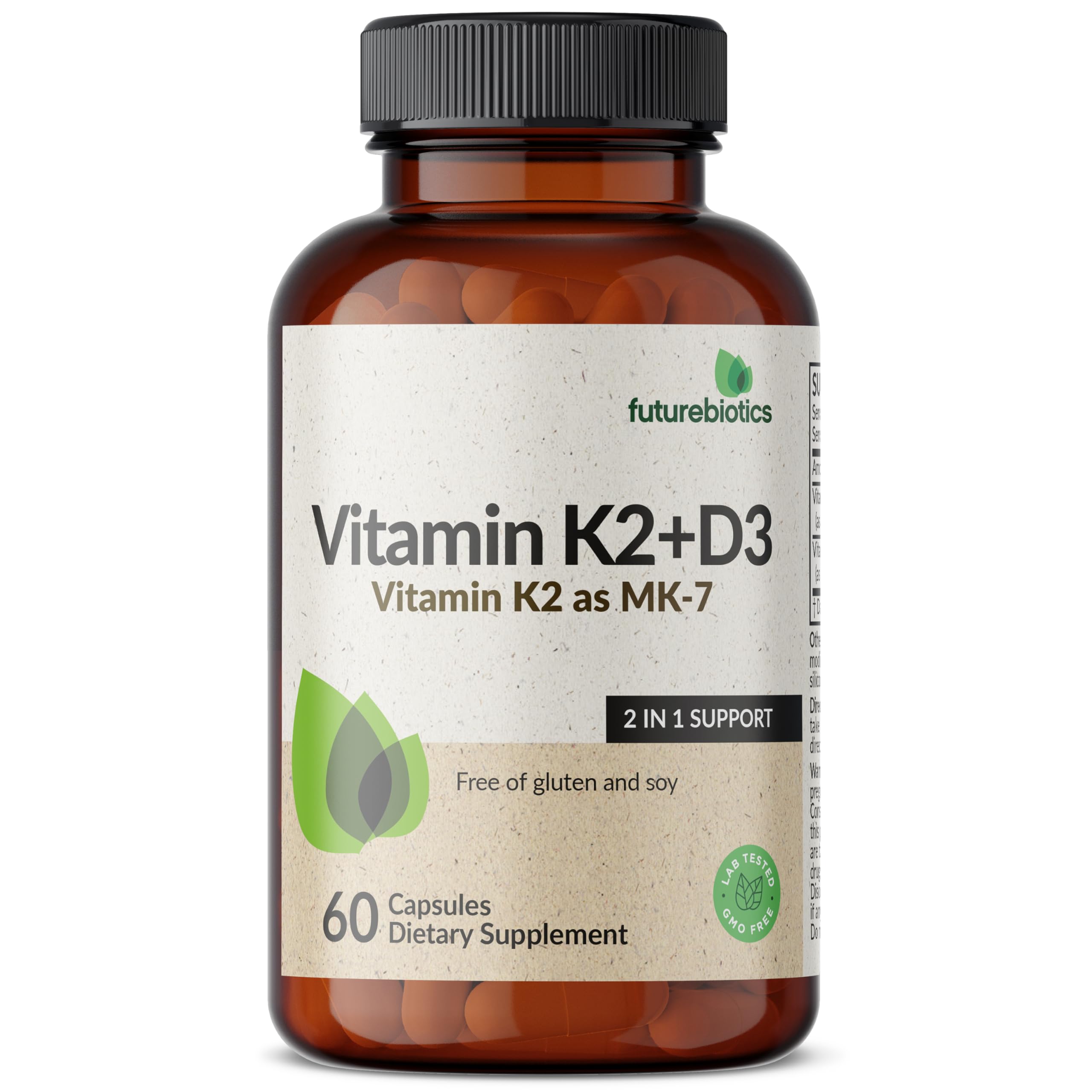 Futurebiotics Vitamin K2 MK-7 90 mcg + D3 5000 IU, 60 Vegetarian Capsules — Amazon image 5
