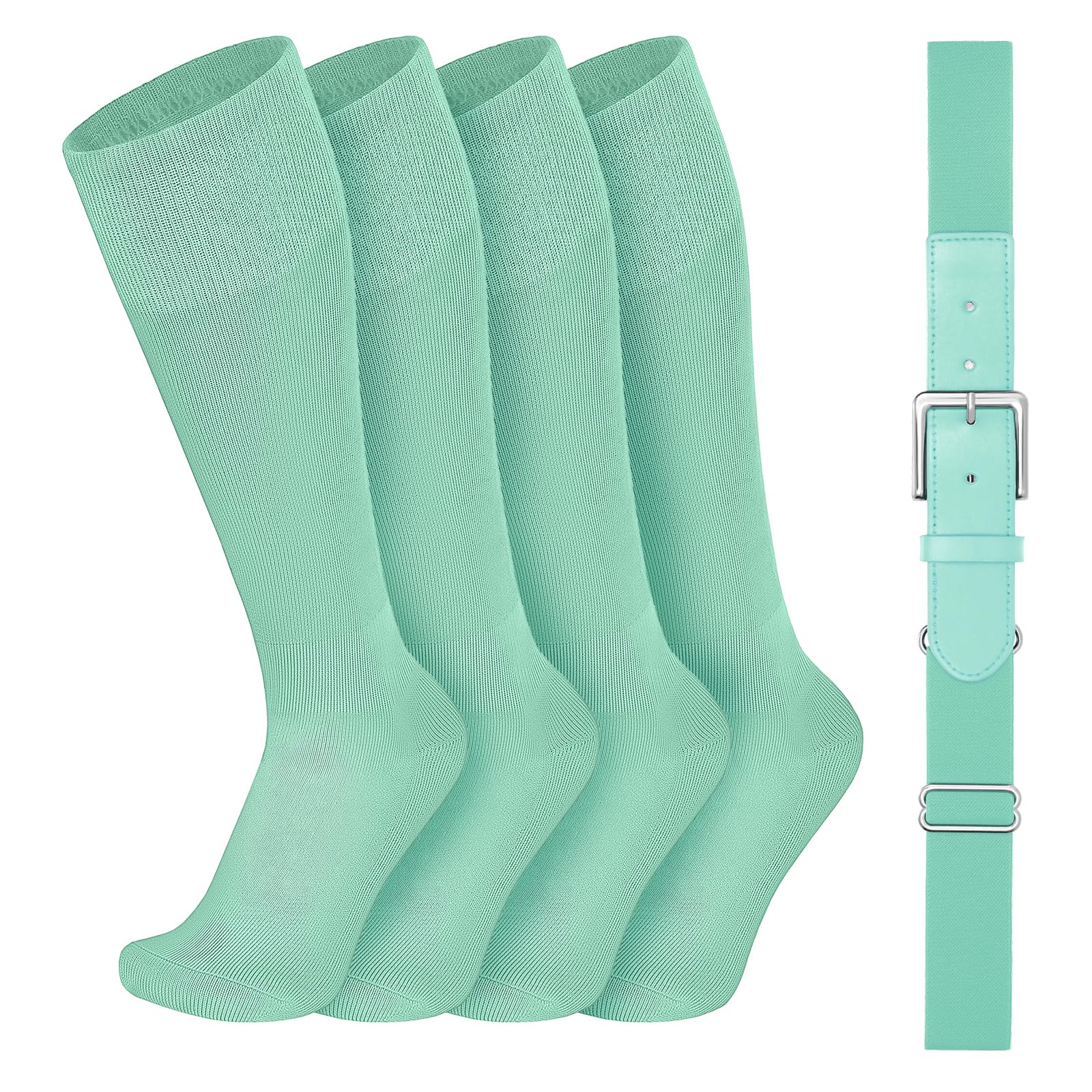 VONMELLI Youth Baseball Belt and Socks Combo, Elastic Softball Belts and Socks for Boys and Adult (2 Pairs of Socks &amp; 1 Belt)