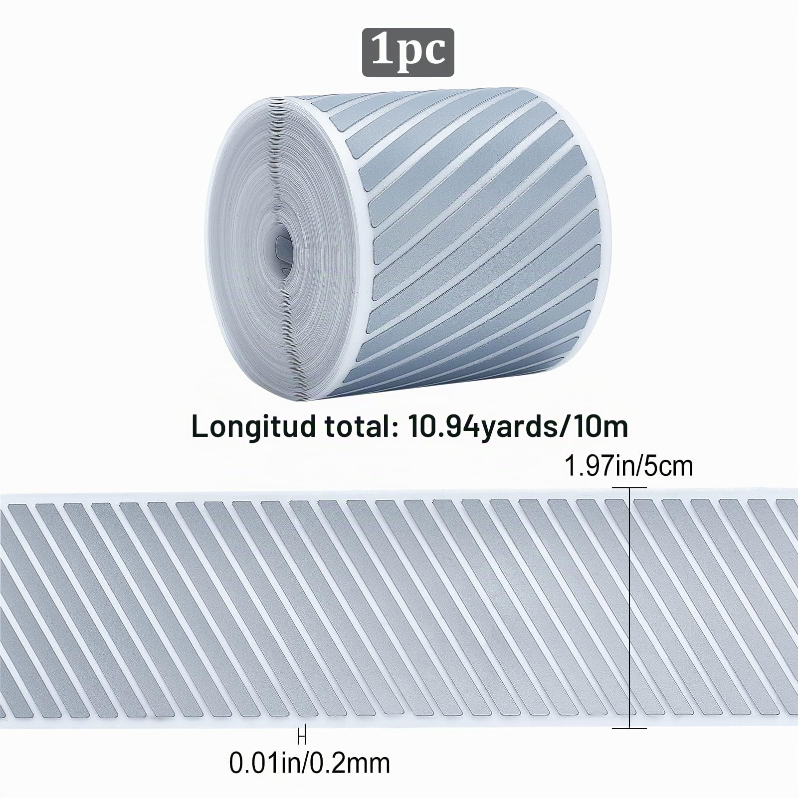 GORGECRAFT - Cinta Reflectante Plateada de 2" X 33 pie para Planchar con Calor En Transferencias, Alta Visibilidad, Advertencia de Seguridad, Película de Vinilo, Parches de Tela para Camiseta, Bolsa