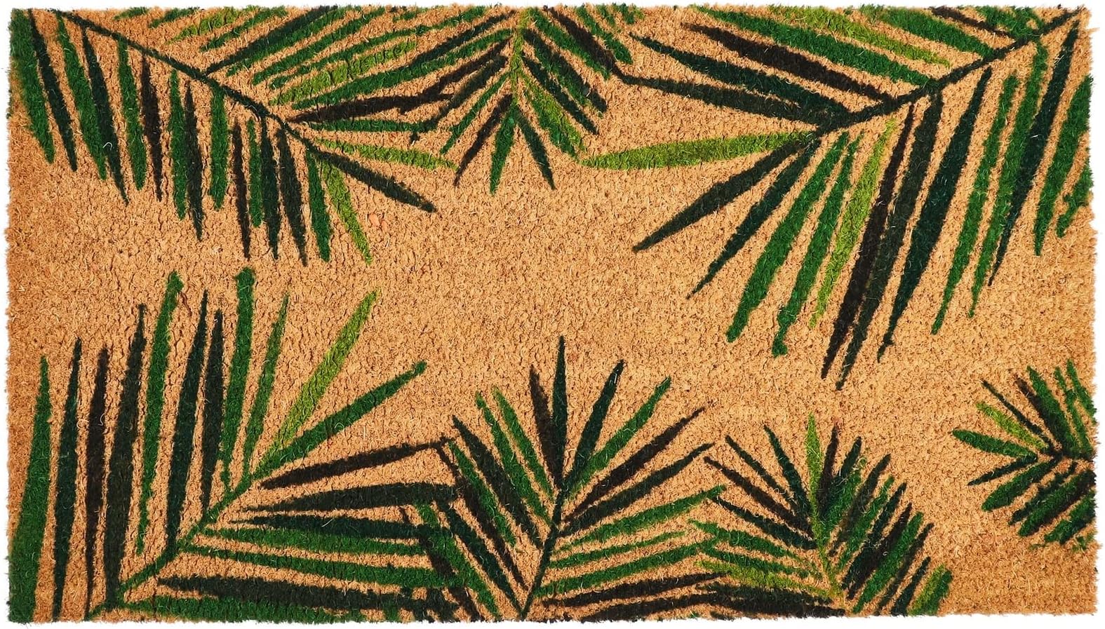 Juvale Door Mat - 30 x 17 in, Brown, Tropical Style - Outdoor Coir Doormat for Front Door - Dirt-Scraping Welcome Mat