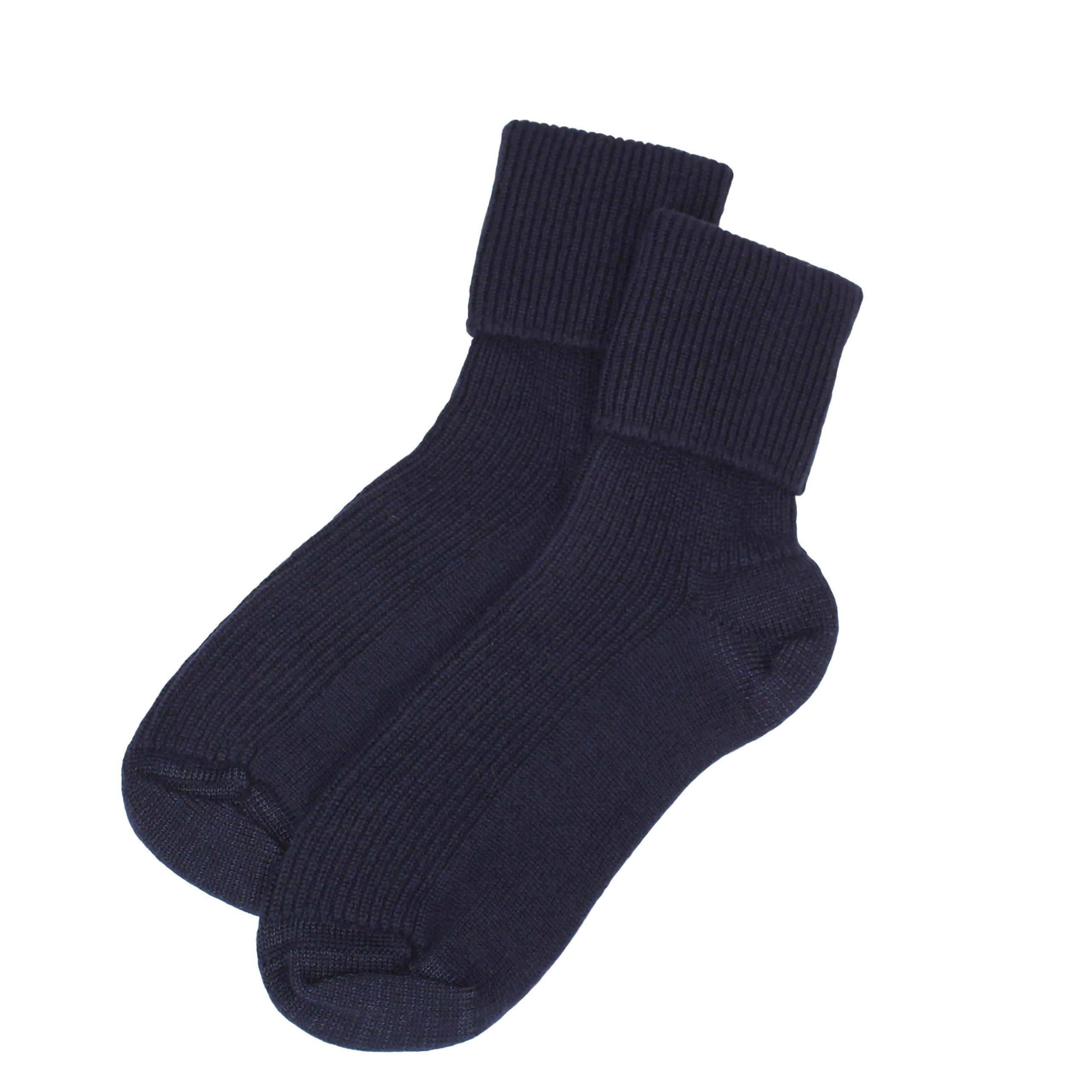 Jasmine Silk Ladies Cashmere Socks Made in Scotland for Women (Navy)