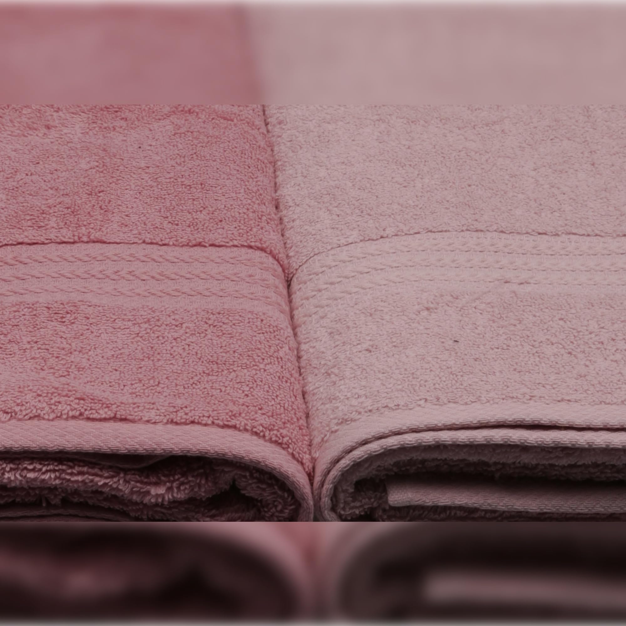 Well Home Juego de Toallas de baño (4 Piezas) Polvo, Rosa, Rosa polvorienta, Rosa Claro