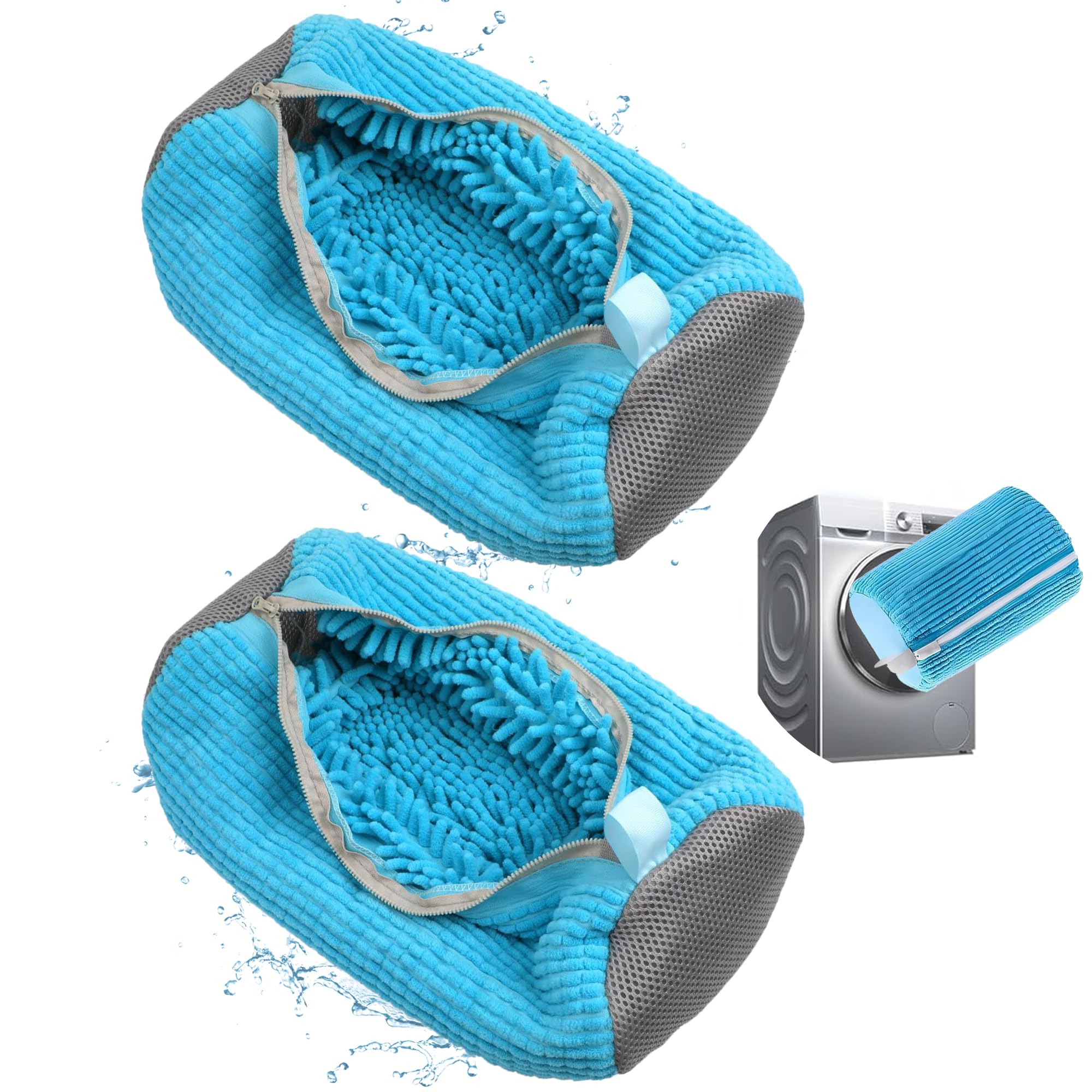 Schuhwaschmaschinentasche, Wäschesack für Schuhreiniger, hält Schuhe sauber, wiederverwendbar und langlebig, Reißverschluss, Schuhwaschbeutel für Sneaker, Tennis, Laufschuhe, Socken,