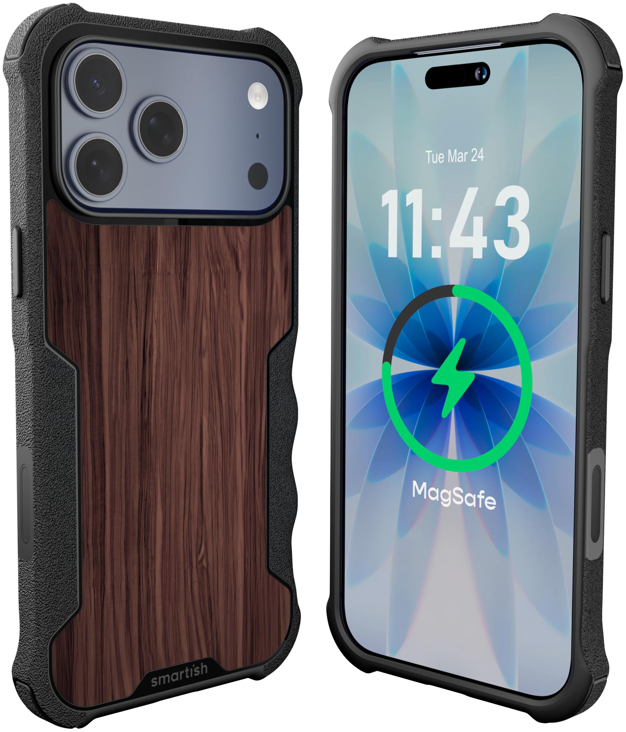 Smartish iPhone 17 Pro Max Hülle MagSafe, Gripzilla, Grip Cover, Woodgrain | Magnetische, robuste, schützende Rüstung in Militärqualität, sturzgetestet ab 1,8 m, stoßfest, Silikon-Innenseite