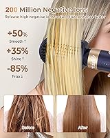 Vista 6 de UKLISS Hair Dryer Brush 7 in 1，110000 RPM Hot Air Brush Hair Styler for Curly Straight & Twisted Hair Professional Ionic Brush Blow Dryer for Blue