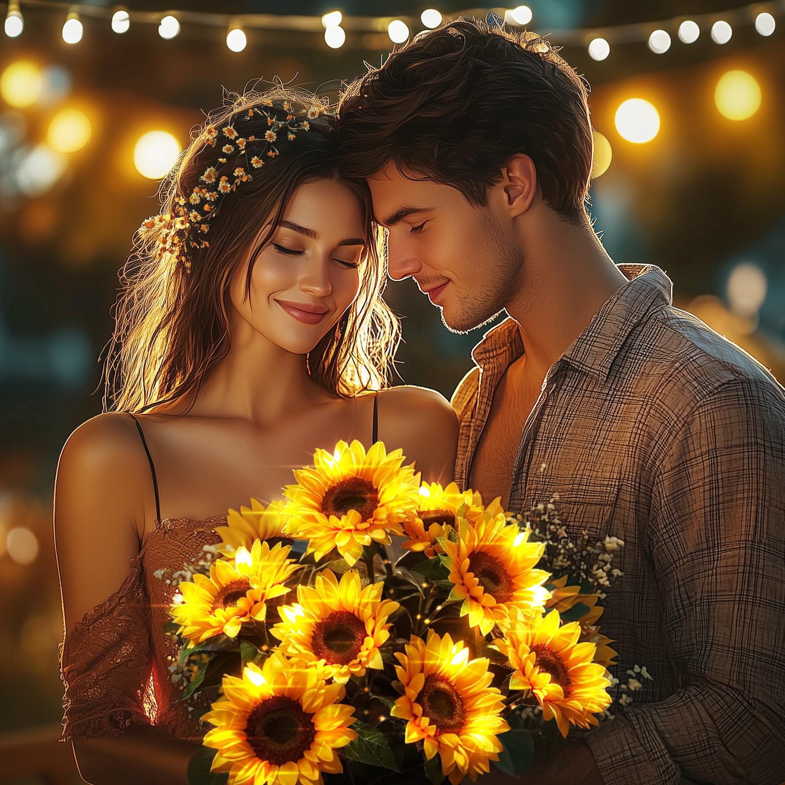 Confezione da 6 luci solari per esterni, luci solari da giardino, fiori solari impermeabili per esterni, luci a girasole, luci solari per esterni per giardino, luci solari per cortile, luci solari a