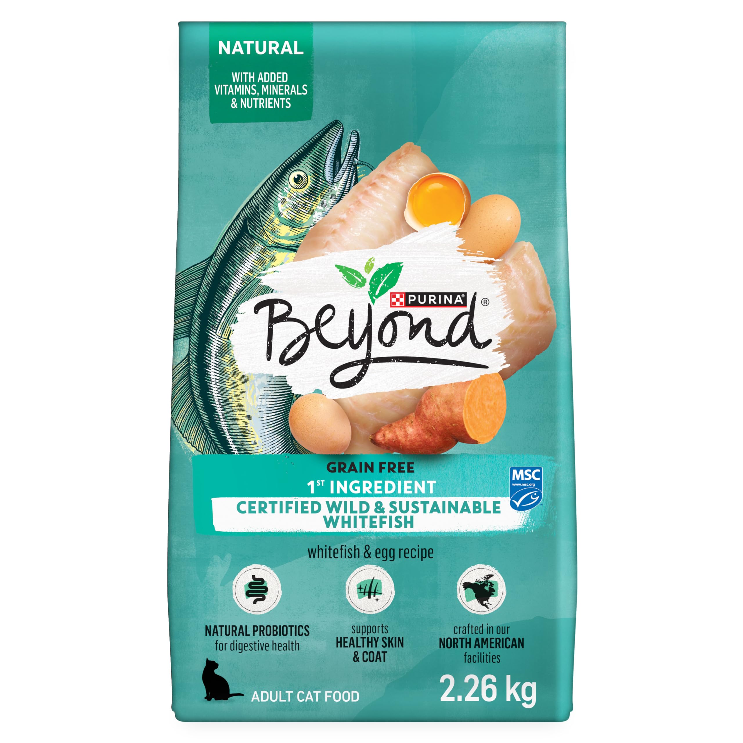 Beyond Grain Free Natural Dry Cat Food, Wild-Caught Whitefish & Free Run Egg - 2.26 kg Bag image 6