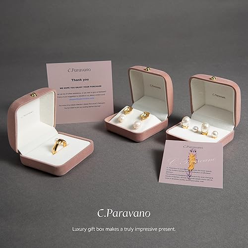 Miniatura 6 de C.Paravano Aretes de aro de oro de 18 quilates y plata esterlina para mujer