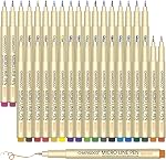 01 Micro Pen, Fine Point Pen with 12 Colors, Waterproof Archival Ink, 0.25mm Fineliner Ink Pens for Artist Illustration, Sketching, Anime, Manga, Technical Drawing and Scrapbooking