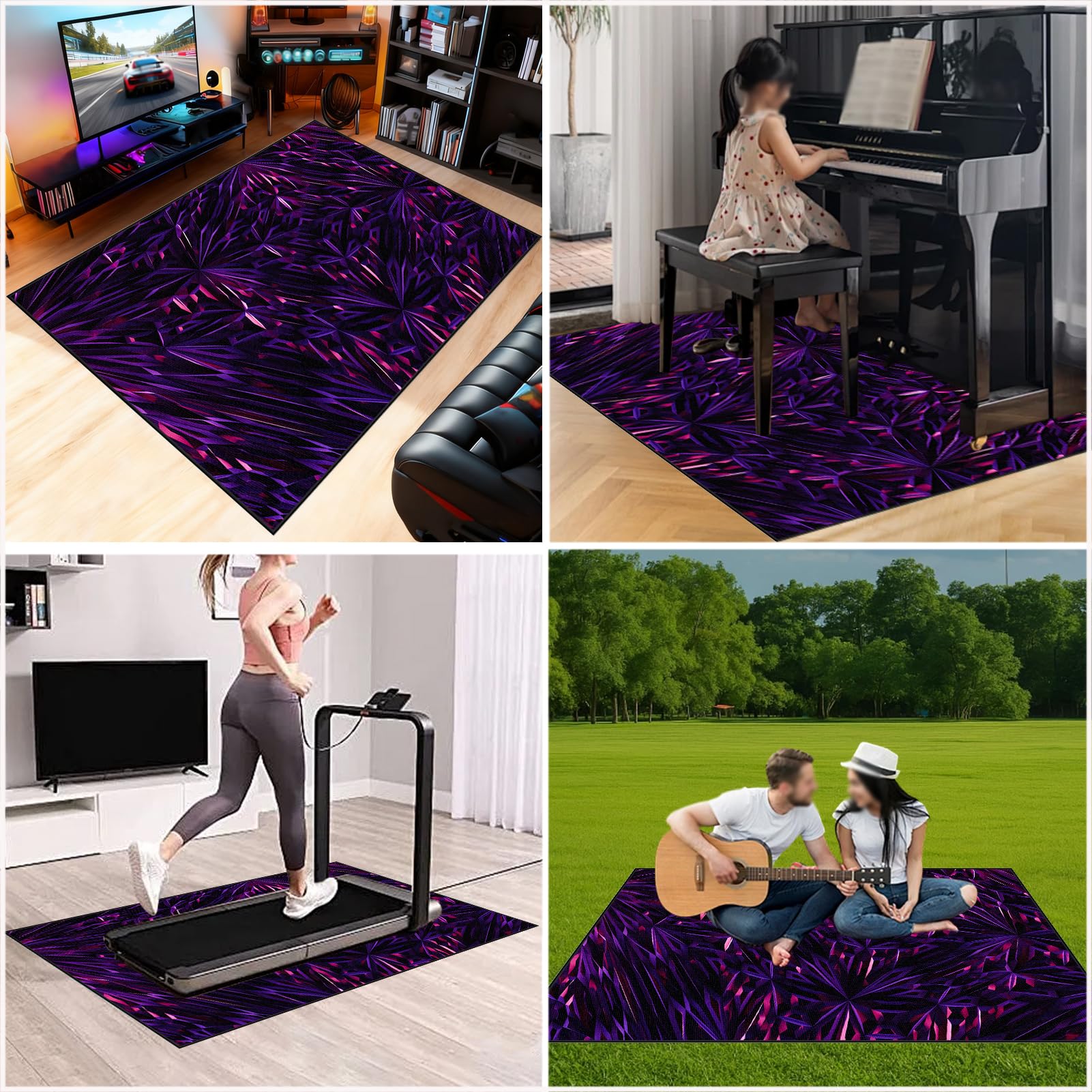 Zestaw perkusji 120 x 90 cm, dźwiękoszczelny koc perkusyjny, mata perkusyjna, profesjonalny dywanik perkusyjny, antypoślizgowy, bęben jazzowy, mata do instrumentów muzycznych