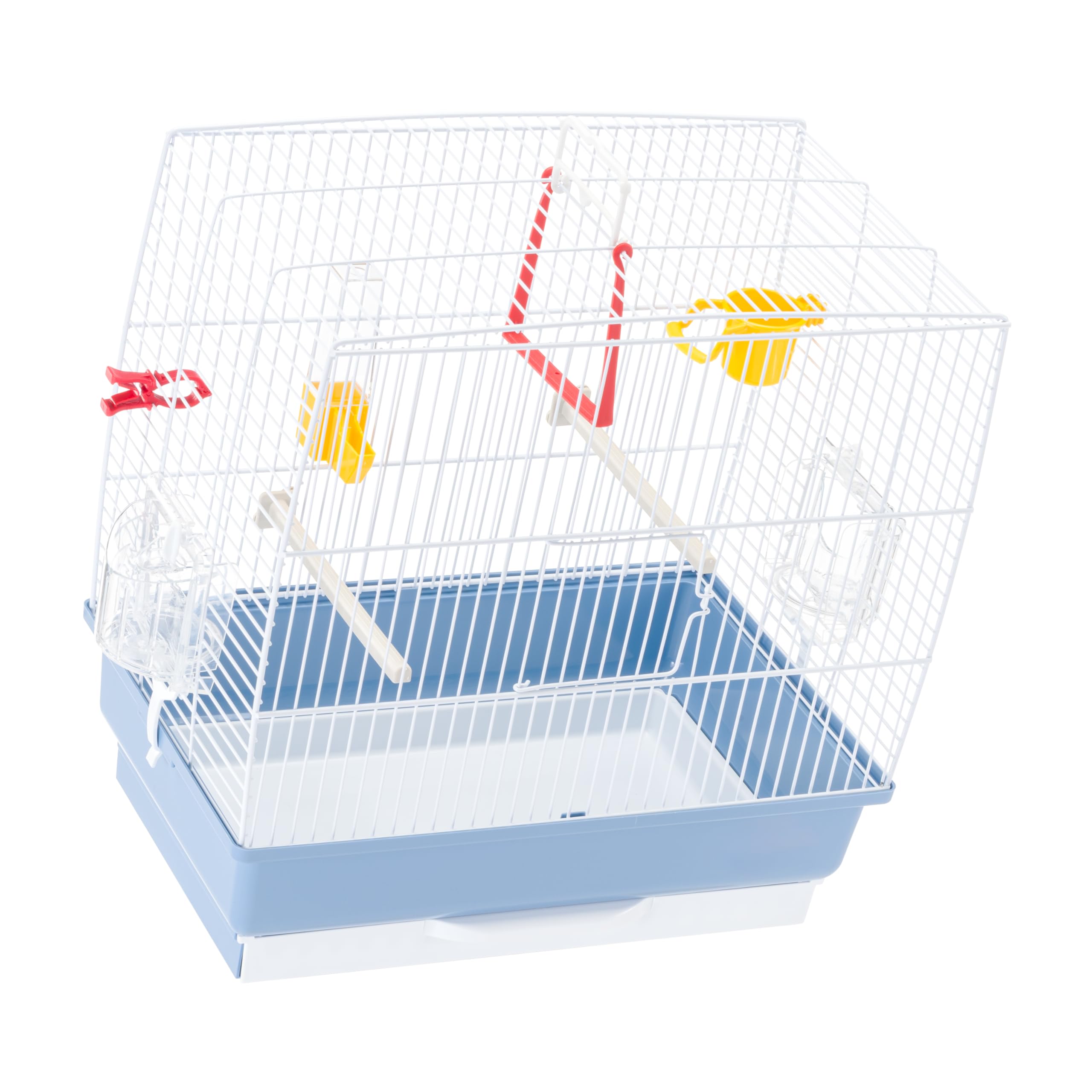 Ferplast Gabbia per Canarini REKORD 2 Gabbia per Uccelli, con Mangiatoie Girevoli, Posatoi, Beverini e Altalena, in Metallo Verniciato e Fondo in Plastica con Cassetto Igienico, 39 x 25 x h 41 cm