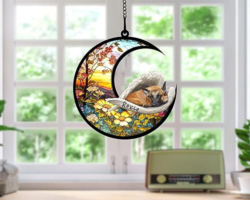 Miniatura 271 de Chow Chow Dog Memorial Suncatcher, adorno de Navidad Chow Chow con nombre, atrapador de pérdida de mascotas, regalos para los amantes de los perros