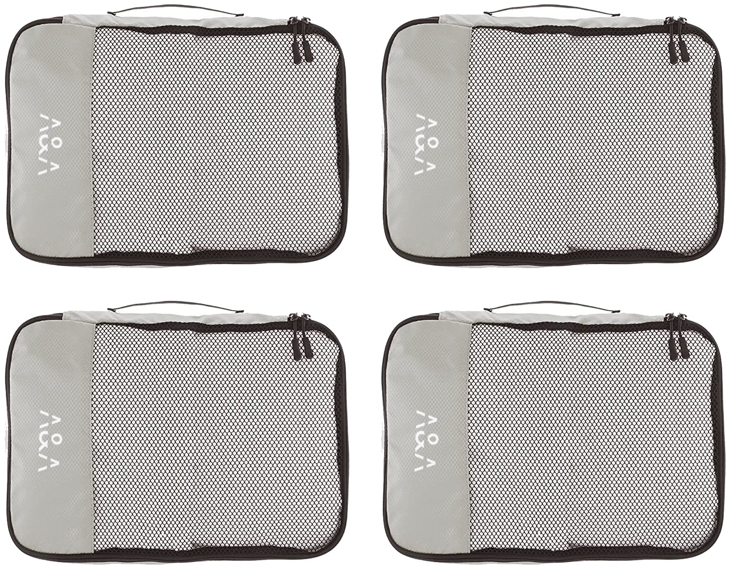 AARON INC Packing Cubes/Travel Pouch/Bagpack Suitcase Organiser Set of 4 - Medium Size - Grey Polyester-image-29