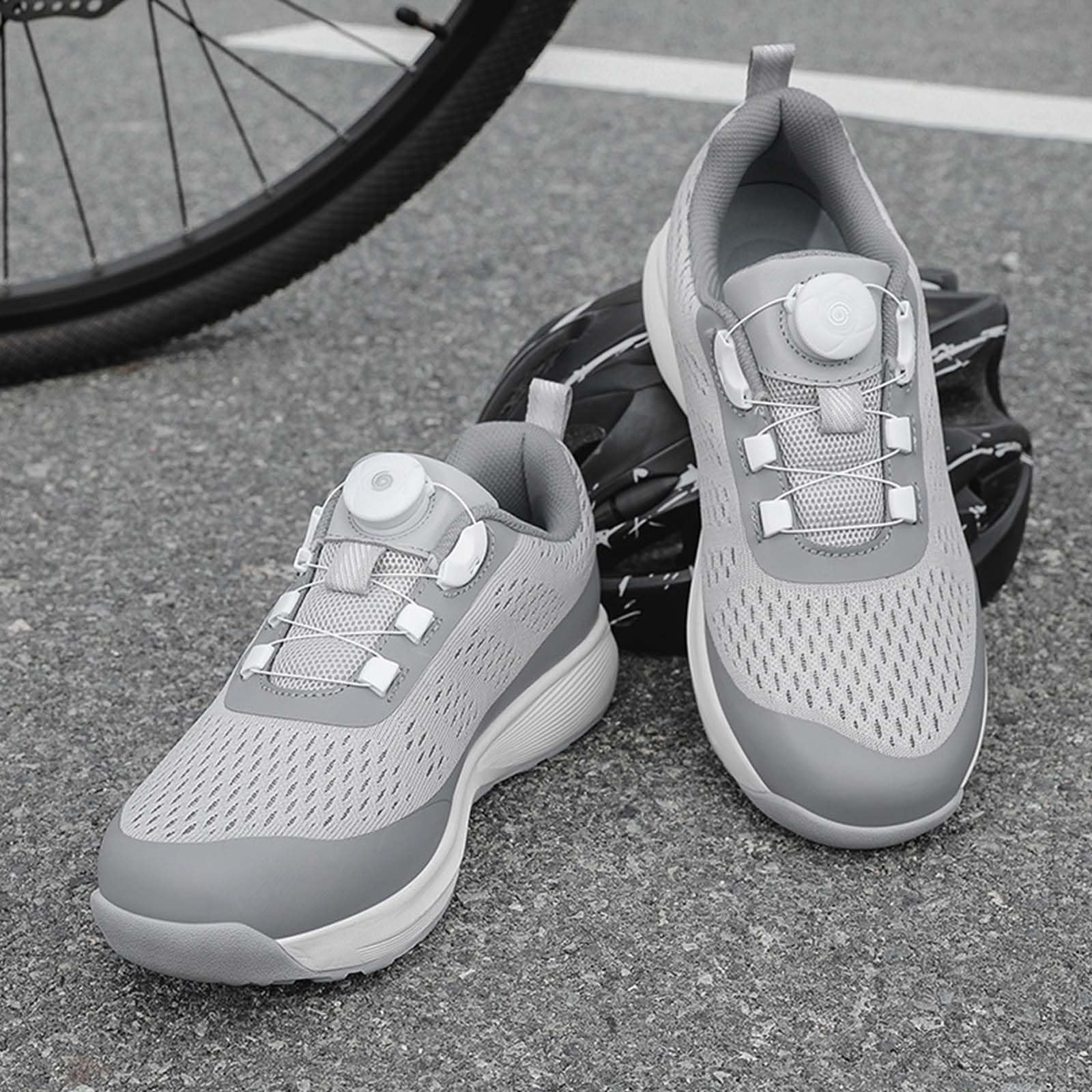 Chaussures Cyclisme VTT, Hommes Chaussure Velo Montagne Antidérapants Compatible Pédales SPD avec Boulons & Cleats