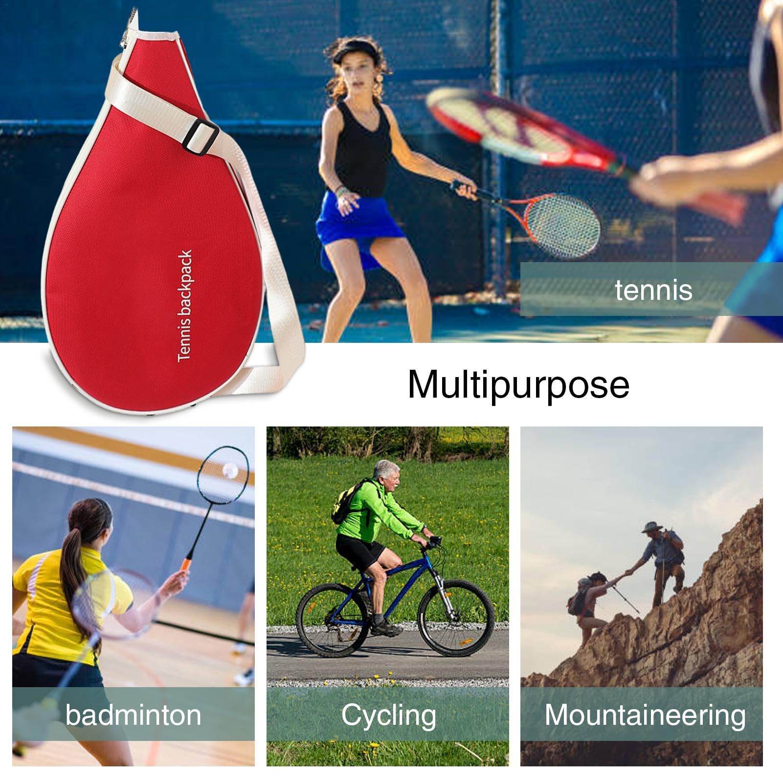 Tennisschlägertasche – große Kapazität, Crossbody-Tasche, Schlägerhalter für Outdoor-Sport, Schulter-Handtasche für Badminton-Enthusiasten