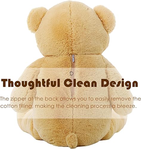 Miniatura 5 de Tezituor Oso de peluche grande felpa gigante de 52 pulgadas regalo suave marrón claro para San Valentín Navidad cumpleaños
