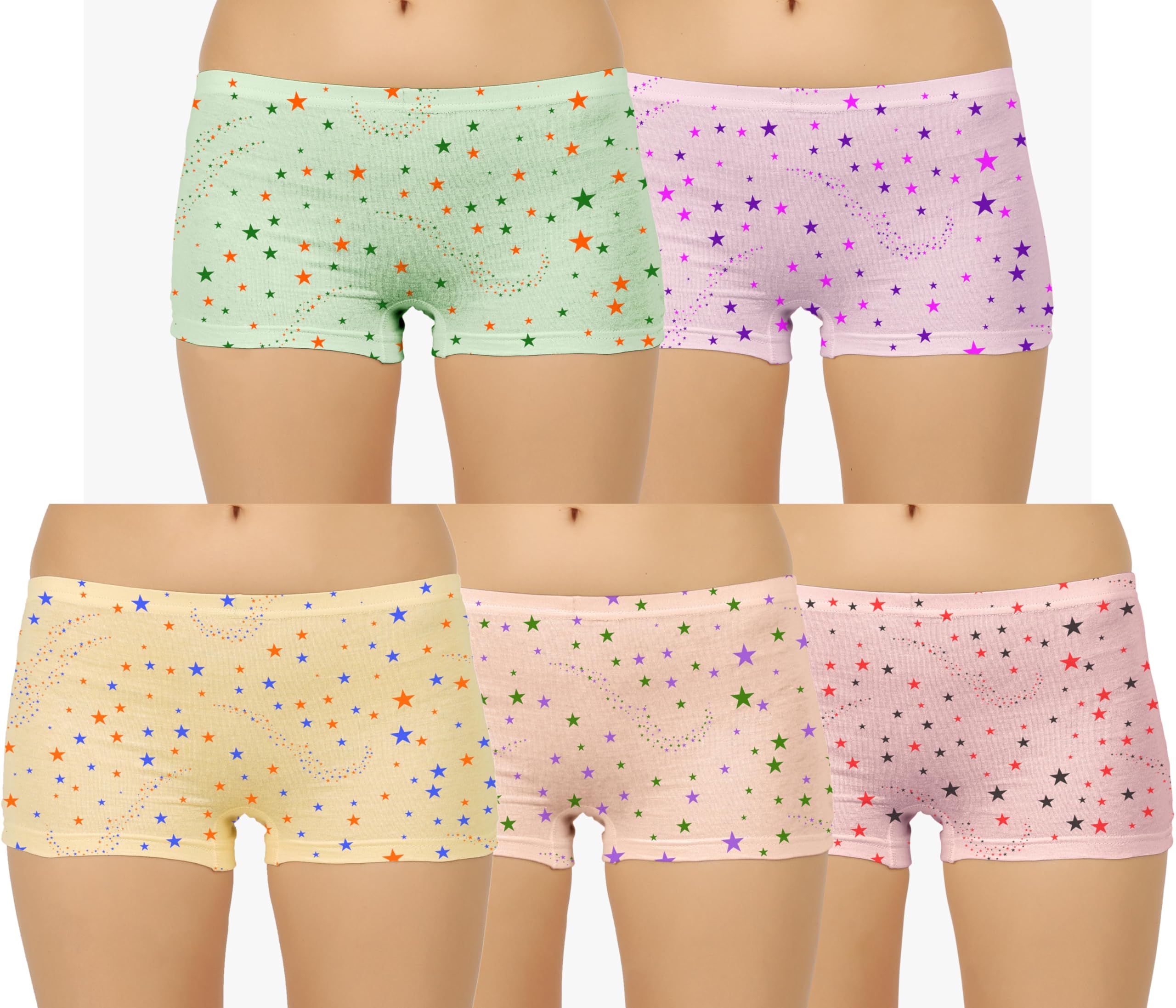 Women Printed Cotton Blend Regular Boyshorts/Panty (Pack of 5)-image-11