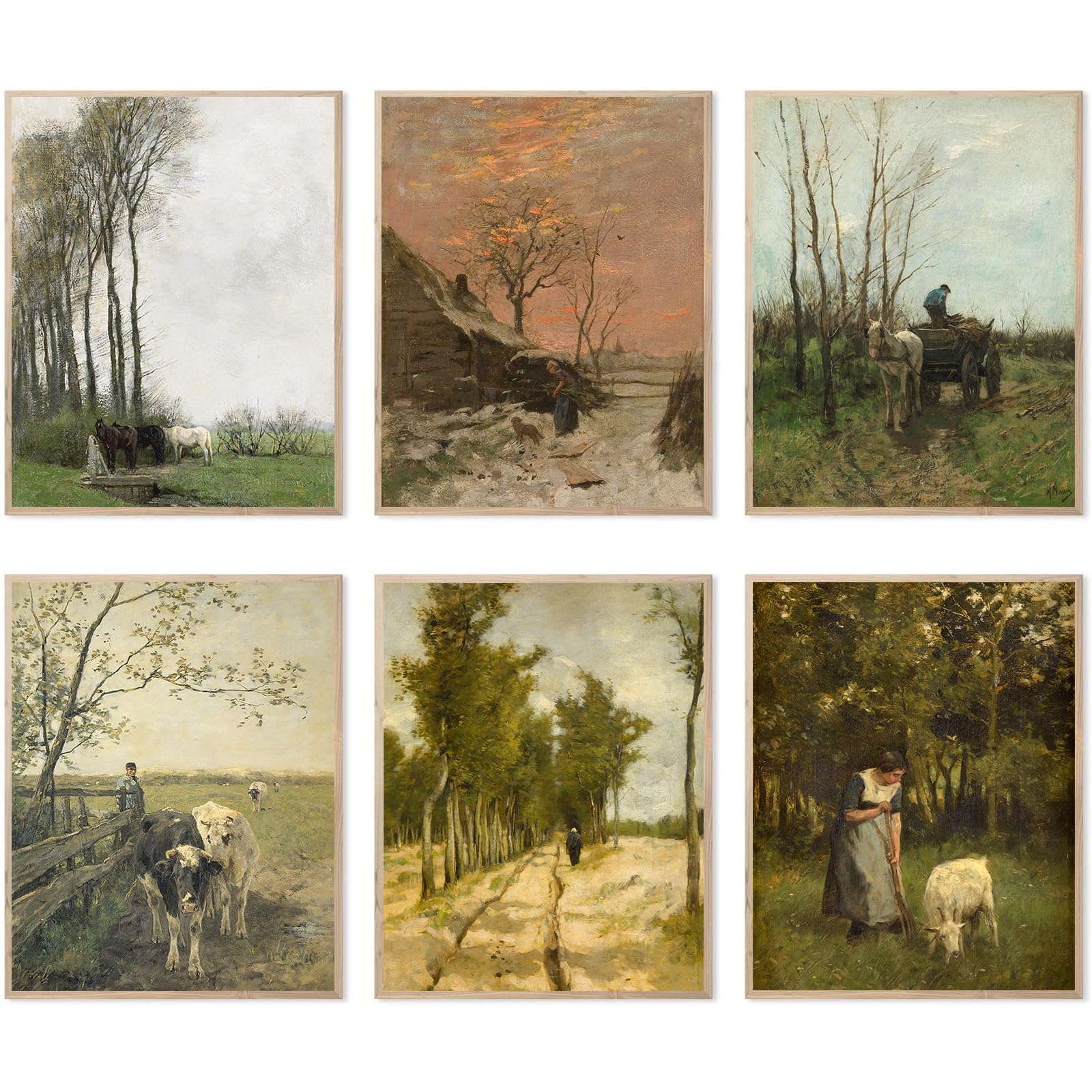 Anton Mauve Master Painter Wall Art Decor Classical Oil Painting Canvas Prints Wall Art Exhibition Posters Famous Artist Decor Room Aesthetic Gallery Wall Decor (B Style, 8"x10" UNFRAMED)