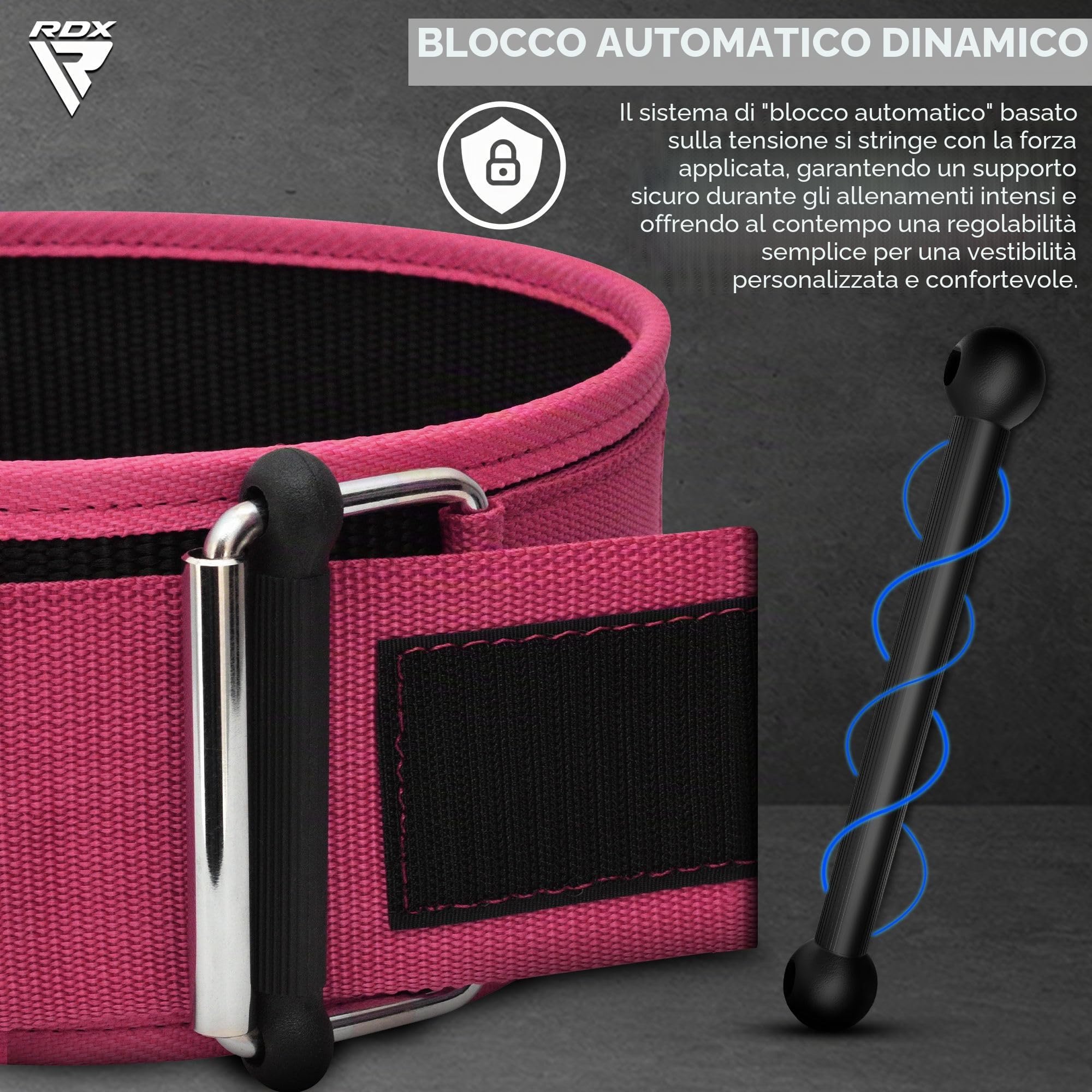 RDX Cintura per sollevamento pesi da donna 4 "Supporto lombare regolabile Bodybuilding,Powerlifting Allenamento funzionale ROSA