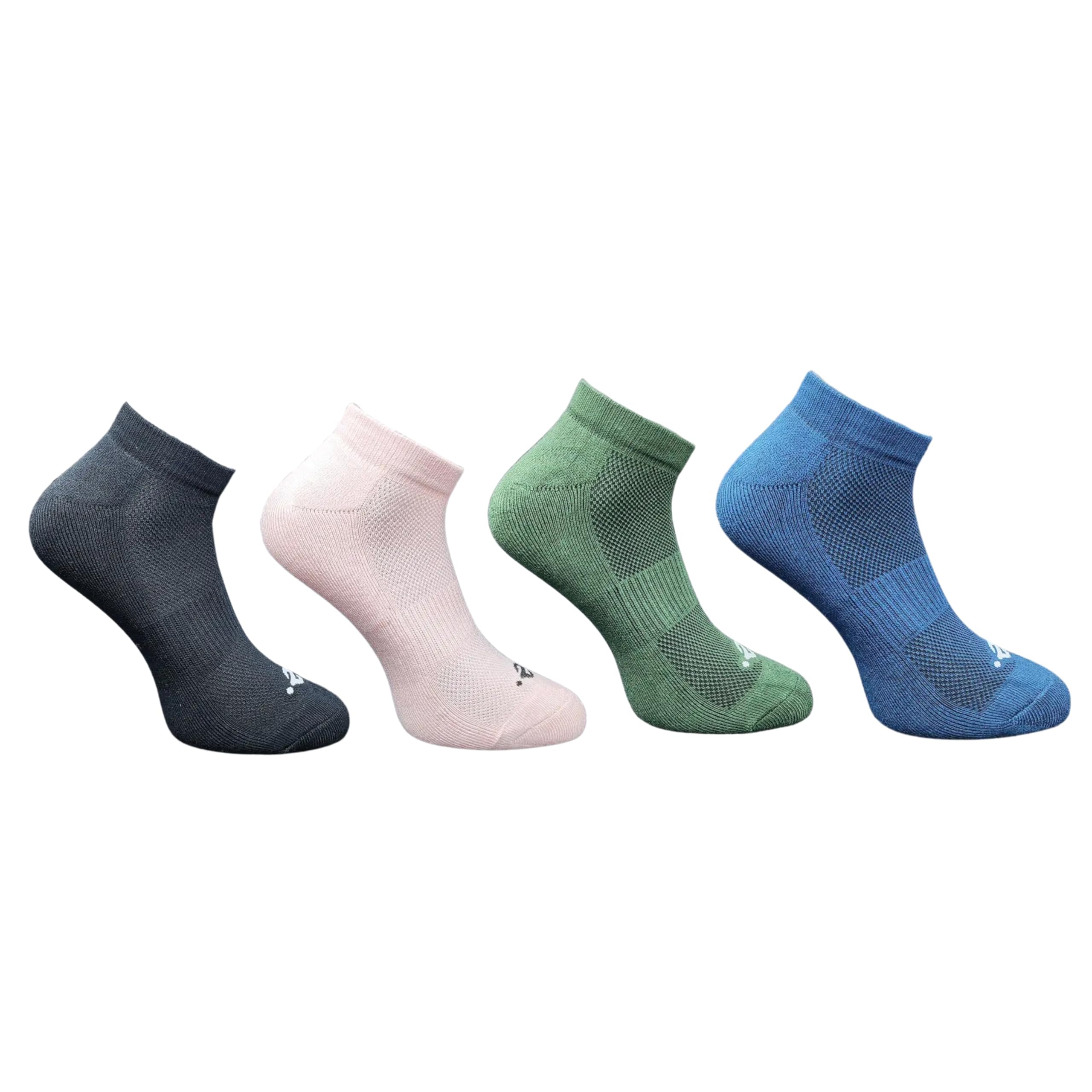 Bamboo Cotton Quarter-Length Socks | Sweat-Absorbing Lightweight Soft Fabric with Cushioned Toe & Heel | Anti-Bacterial Stretch Fit for Workouts, Travel & Fashion