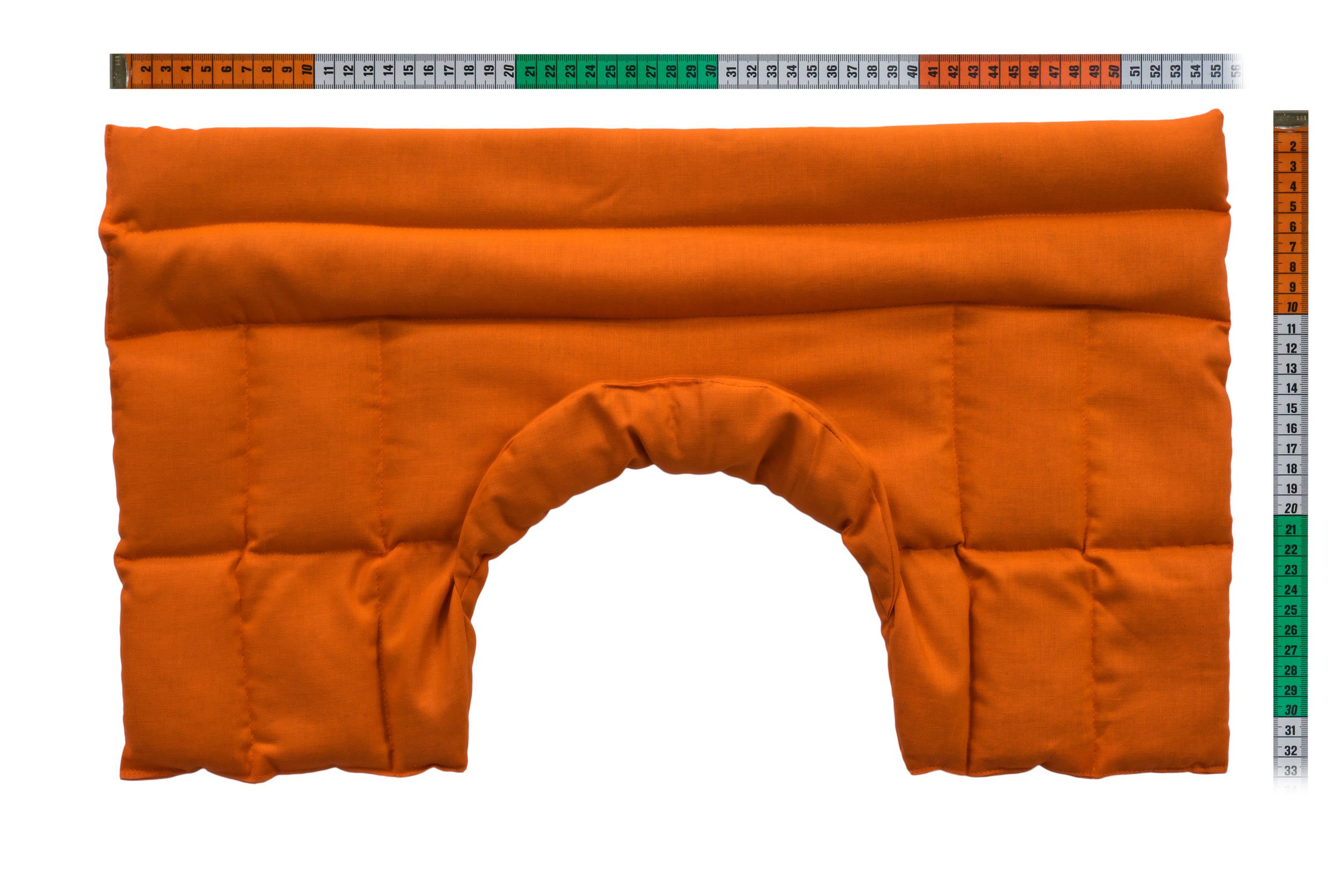 Bio-Dinkelkissen Schulter & Nackenkissen mit Kragen. Nacken Wärmekissen, Körnerkissen - Wärme und Kälte (orange, Bio-Dinkel)
