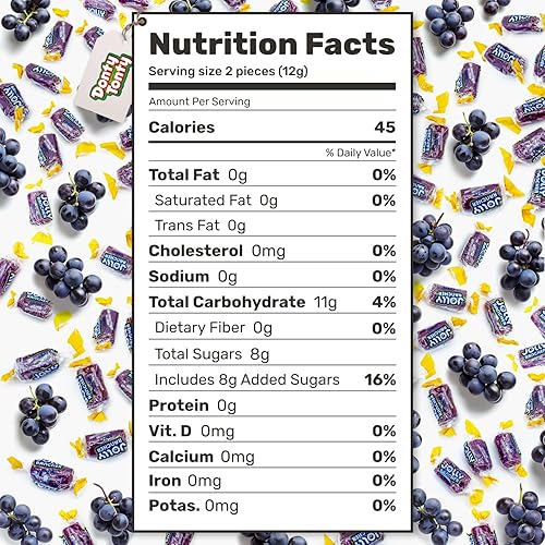 Miniatura 2 de Hard Candy GRAPE Sabor Original 2 lb  Bolsa de exhibición de giros surtidos a granel, envuelta individualmente (148 piezas)