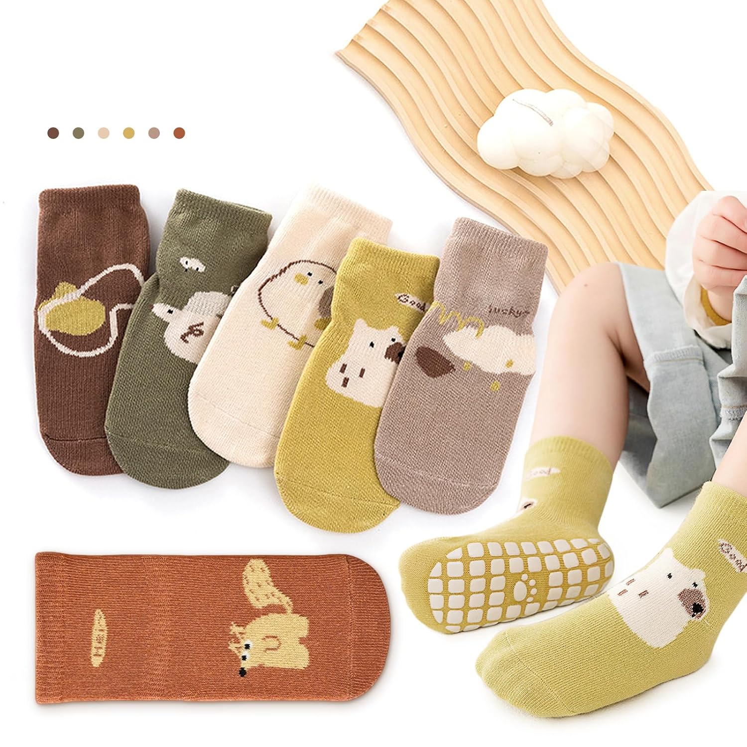 6 Pairs Very Durable Baby Socks Set for 1-3 Years | Pill-Resistant Non-Slip Grip Socks for Girls and Boys, Ultra-Soft Comb... - Review, Price and Buying Guide
