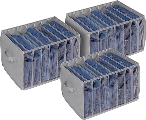 Miniatura 13 de Zilink Almacenamiento mejorado de suéteres para armario con tapas y tablas de soporte, organizador grande de suéteres para armario con divisor de 5