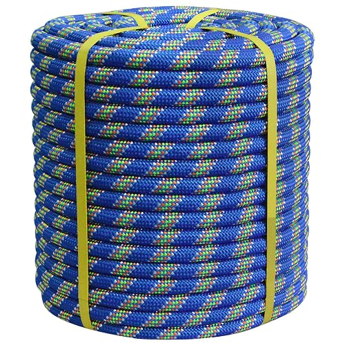 Double Braided Arborist Rigging Rope, 3/4' x 100 ft Strength Bull Rope, 48-Strand Polyester Static Rope for Tree Work, P