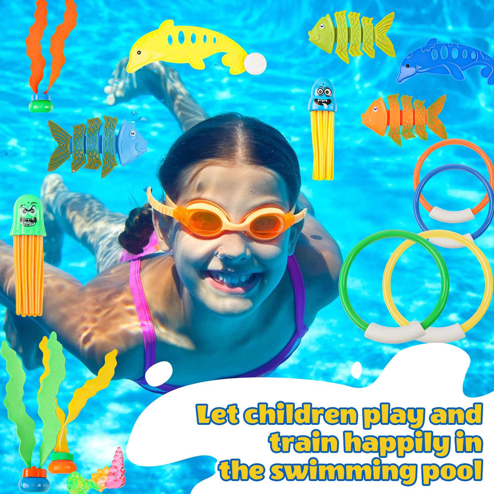 Tauchspielzeug für Kinder, Pool Spielzeug Unterwasser Tauchspielzeug Set, Poolparty Schwimmbad Spielzeug Geschenk(A)