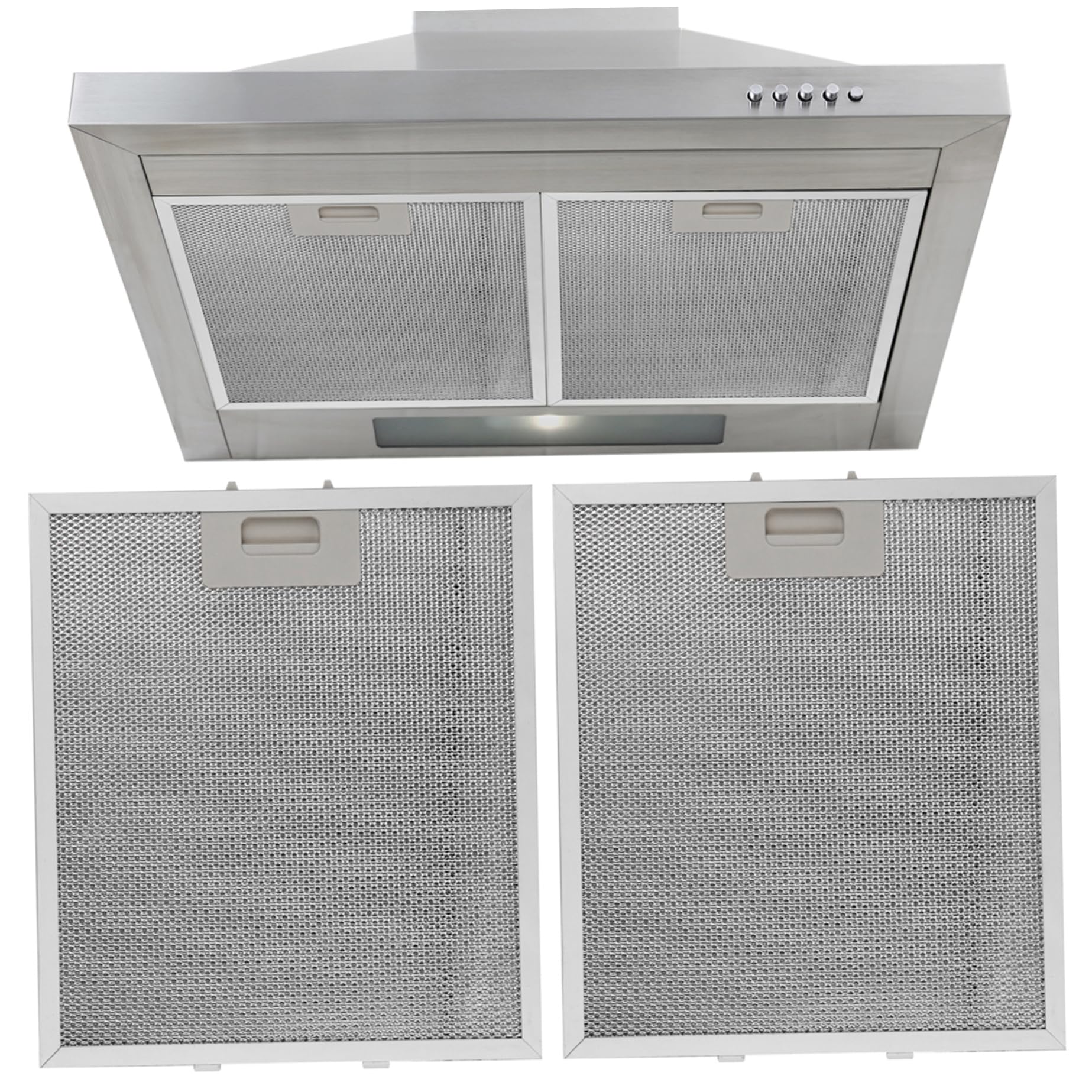 Bemonew Cooker Hood Filter 2PCS Cooker Hood Filter Replacement 267×305×9mm 5-Layer Filters Mesh Aluminum Mesh Kitchen Extractor Fan