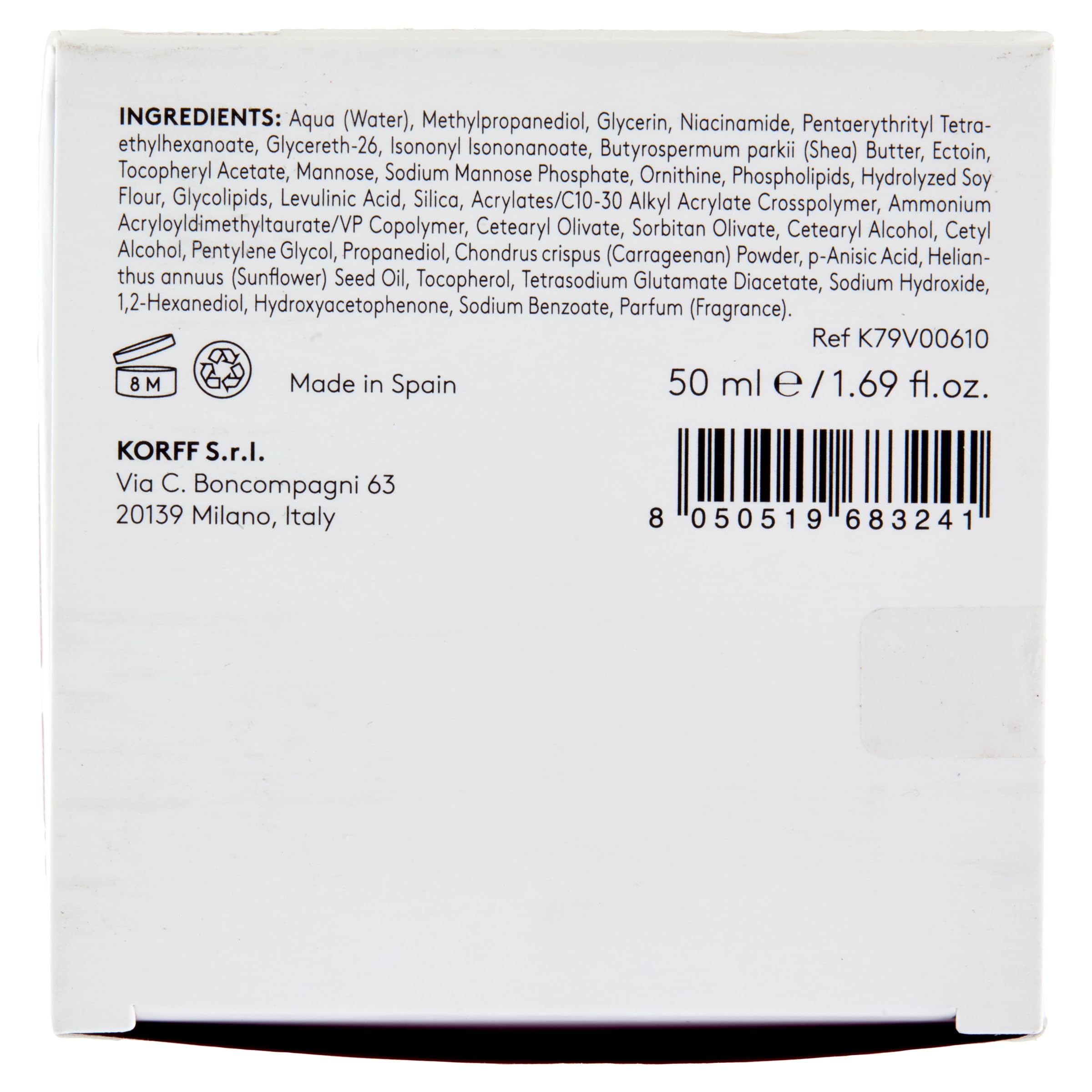 KORFF 3D Sculpt Crema Antirughe Viso e Collo, Formula Anti-Età Rassodante e Nutriente, 50ml