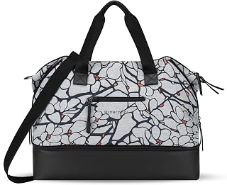 Boston, Anti-Theft Weekender Bags,Travel Duffel Bag for Women, Carry On Tote Bag with Removable Shoe Bottom Compartment, Metal Hardware