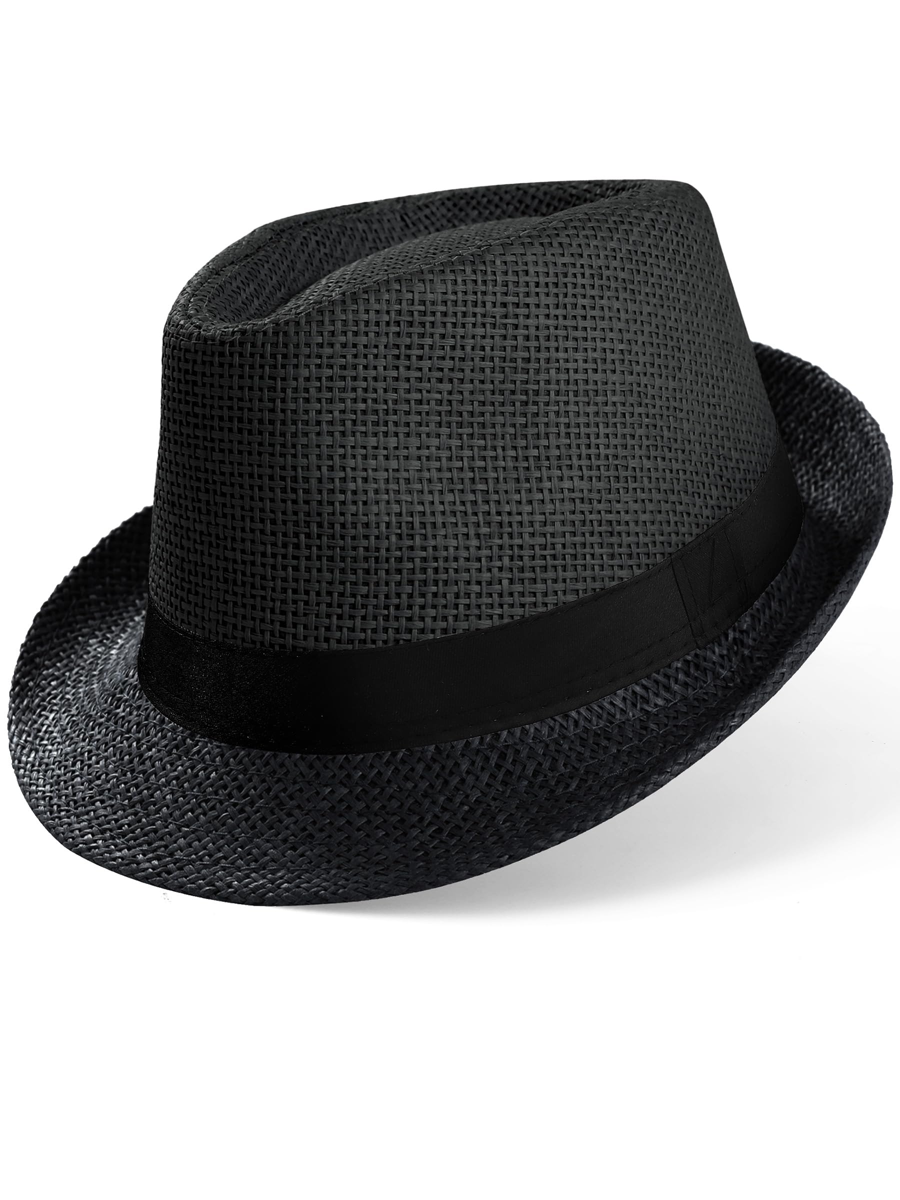 BABEYOND Men's 1920s Short Brim Trilby Fedora Hat