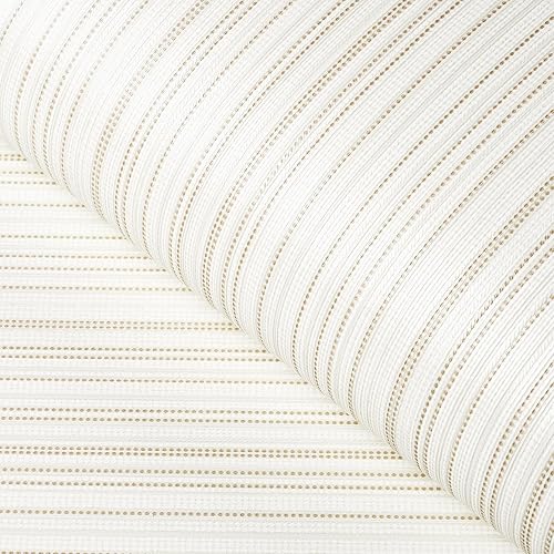 FunStick Papel tapiz grueso de color beige blanco y beige, papel tapiz moderno con textura geométrica para paredes de dormitorio, papel adhesivo