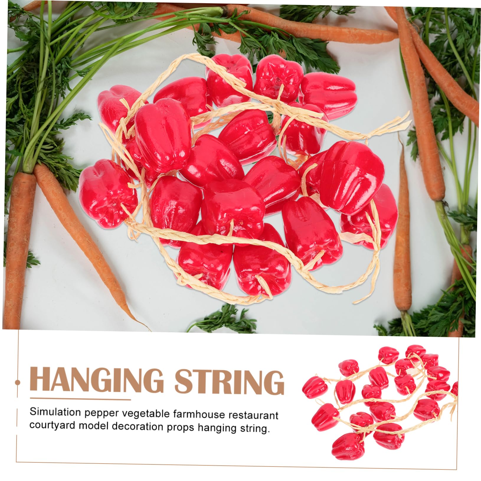 Alipis 2 Set Peperoncino Simulato Appeso Con Corda Peperoncino Piccante Ghirlanda Di Frutta E Verdura Peperone Artificiale Decorazioni Per Piante Di Verdura Finte 5 pezzi * 2