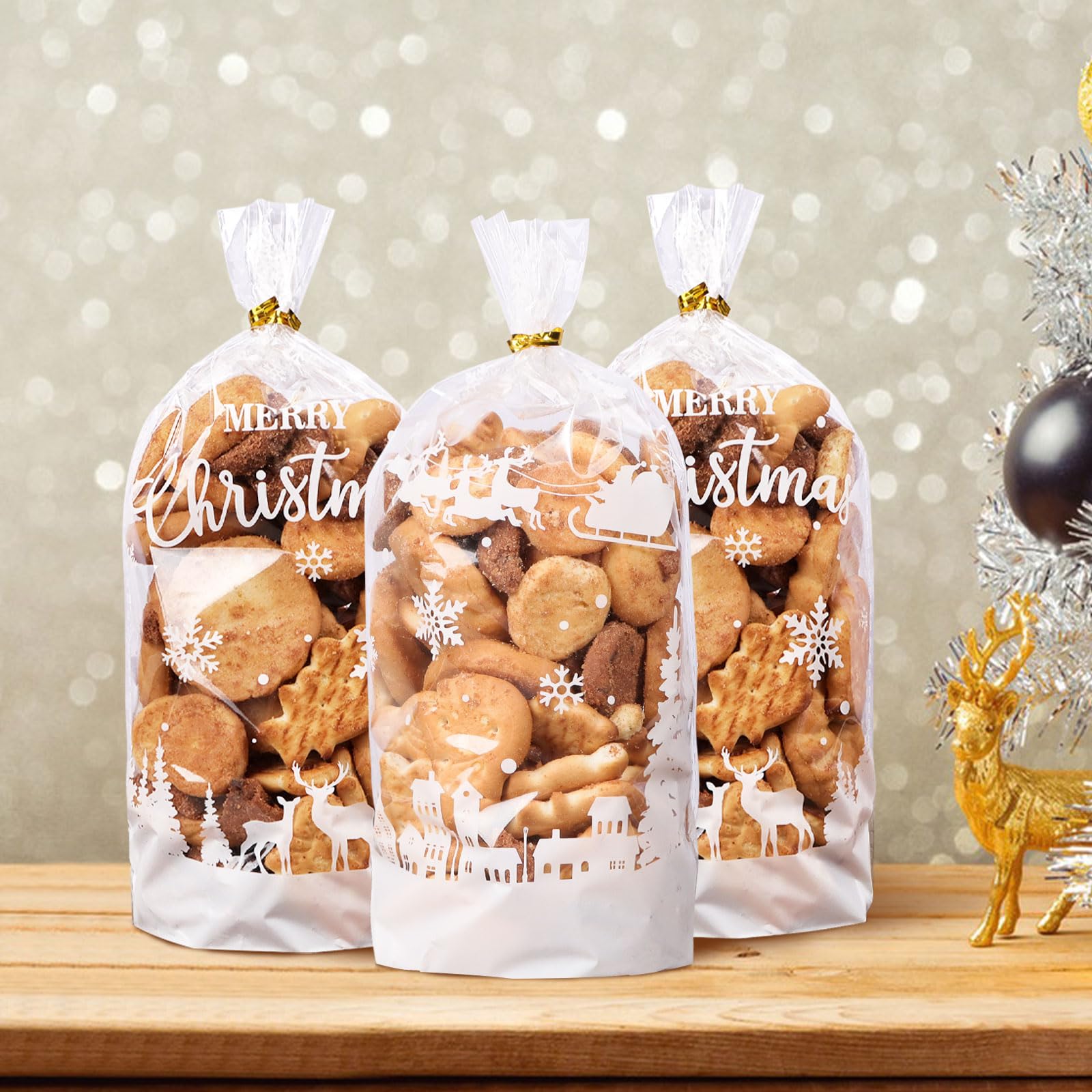 EVERYB 100 Sacchetti Di Cellophane Trasparenti Richiudibili, 12,7 X 17,8 Cm, Per Biscotti, Dolci, Regali, Saponi, Gioielli, Biglietti, Bomboniere, Caramelle E Altro Ancora - Foto 3