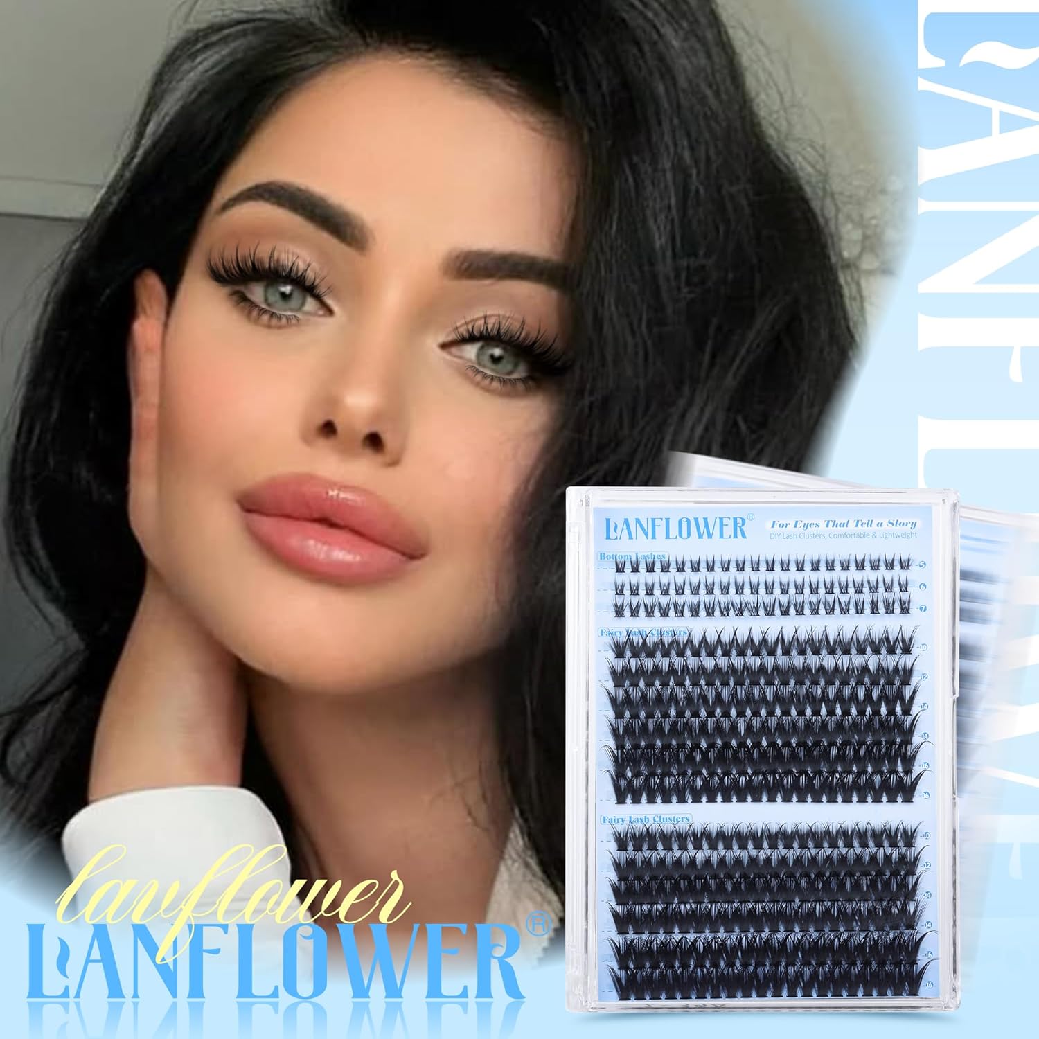 Wispy Lash Clusters with Bottom Lashes Fairy Eyelash Clusters Spiky
