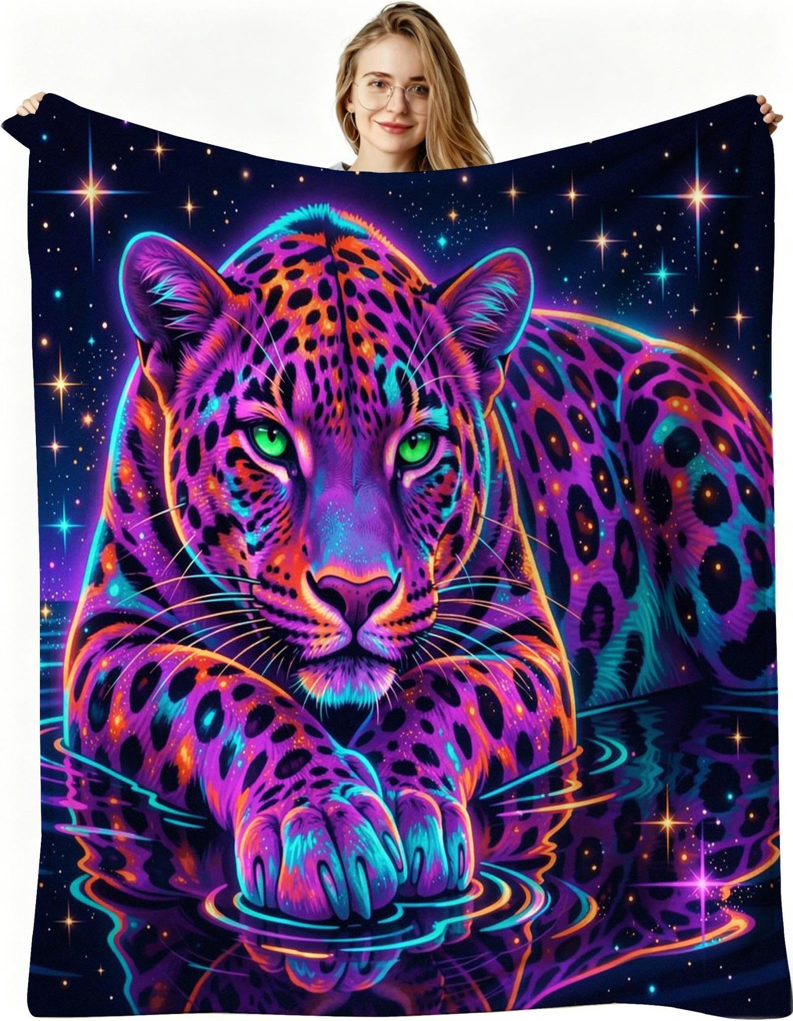 Manta Entretiempo Grande, Leopardo Morado, 220x240 cm, AQ4889