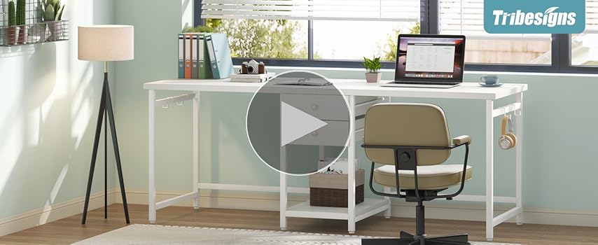 Amazon.com: Tribesigns 79 Inch Extra Long Desk, Double Desk