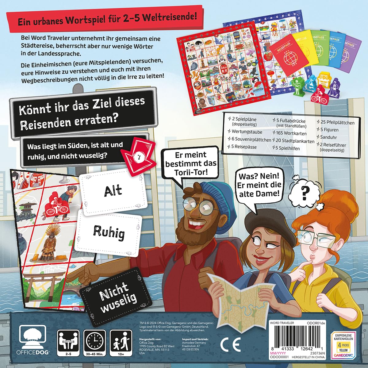 Asmodee Office Dog, Word Traveler, Gioco di Parole, 2-5 Giocatori, dai 10+ Anni, 30-45 Minuti, Tedesco