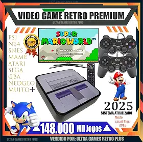 Ultra Games Retro com 2 Controles PS + Jogos Classicos Retro