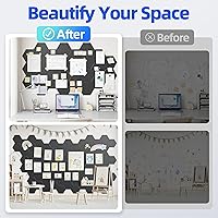 Vista 7 de Paquete de 12 paneles acústicos hexagonales con autoadhesivos, paneles de espuma a prueba de sonido de 12 x 10 x 0.4 pulgadas para paredes, paneles