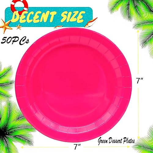 Miniatura 10 de 50 platos azules para fiestas, platos de papel azules de 7 pulgadas, platos de papel desechables azul claro para fiesta temática de fiesta azul,