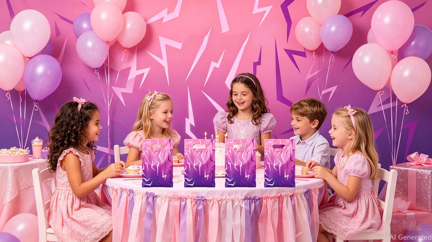 MOKYO 30Pcs Purple Demon Birthday Party Favor Bags,Demon hunters goodie Bags,Perfect for Cartoon Parties, Ideal for Kids.
