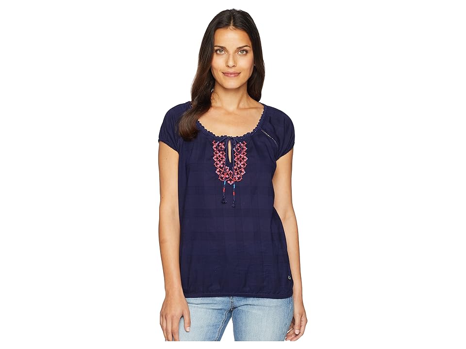 

U.S. POLO ASSN. Solid Peasant Shirt (Navy) Women's Clothing