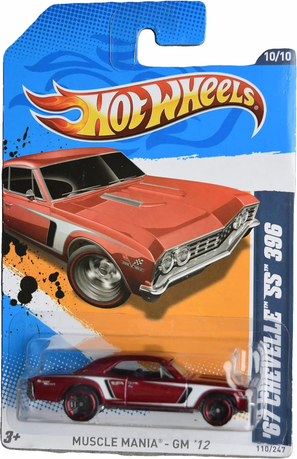 Hot Wheels 1967 Chevelle SS 396, Red, 1:64 Scale Diecast Car, Kid, Unisex, 5 x 7 x 2 Inches