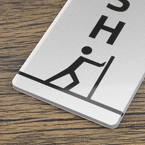 Miniatura 5 de 2 pares de letreros de puerta de acrílico para puerta, autoadhesivos, impermeables, estilo vertical para restaurante, bar, hotel, tienda de