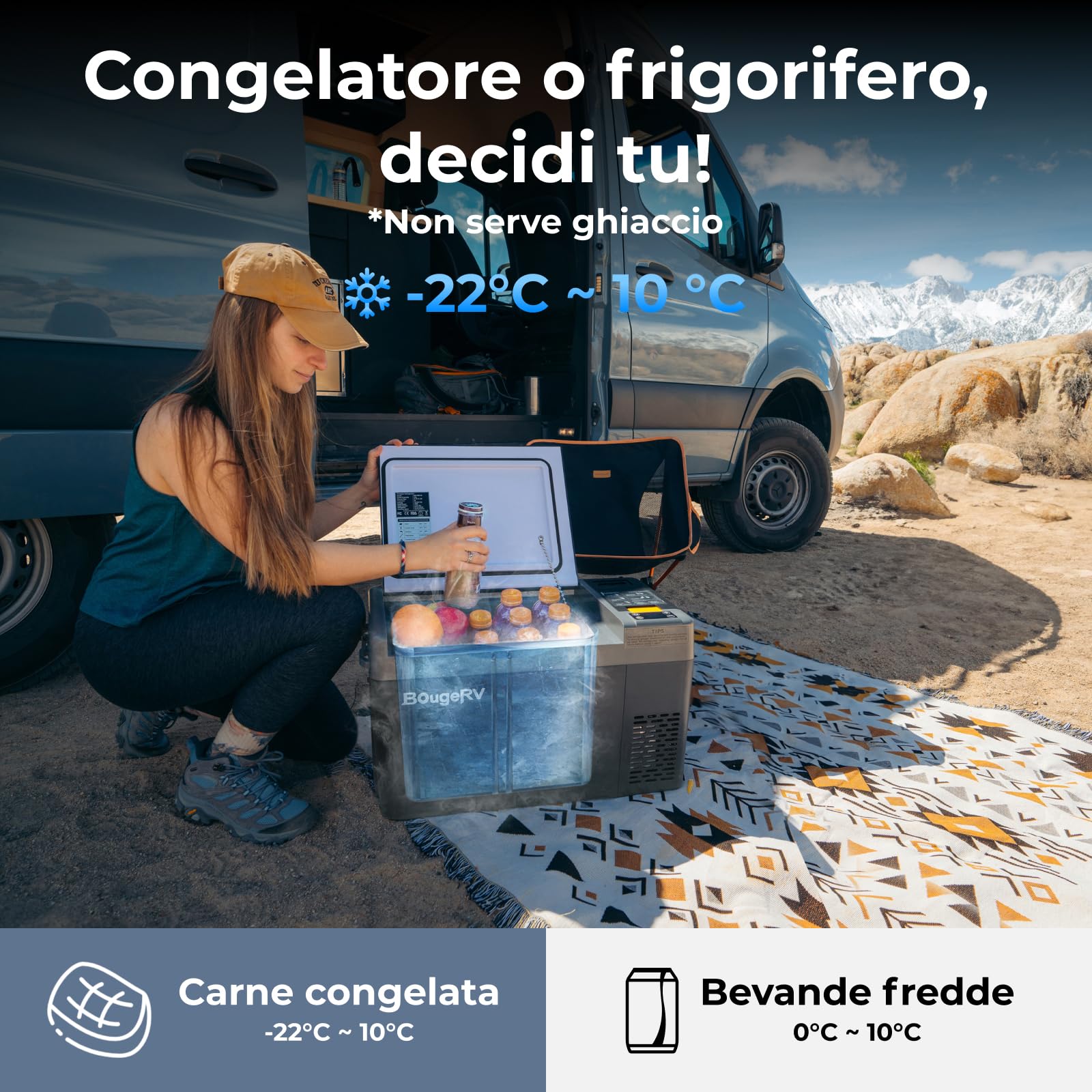 BougeRV CRPRO 20L frigorifero per auto (nero) con borsa per CRPRO20
