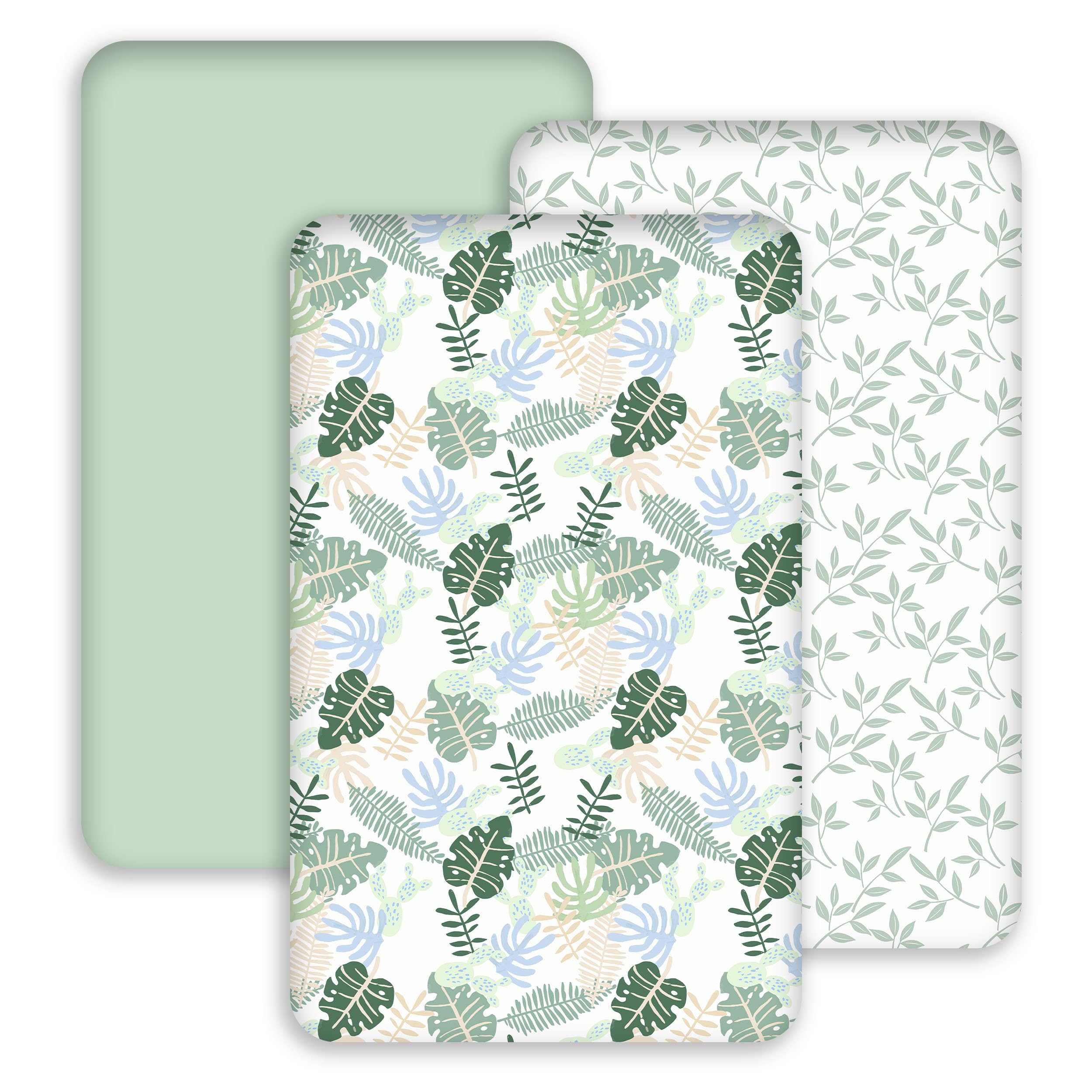 CIVARUA KIDS 3 Pack Bedside Bassinet Sheets Girl & Boy 33" x 20" Rectangle